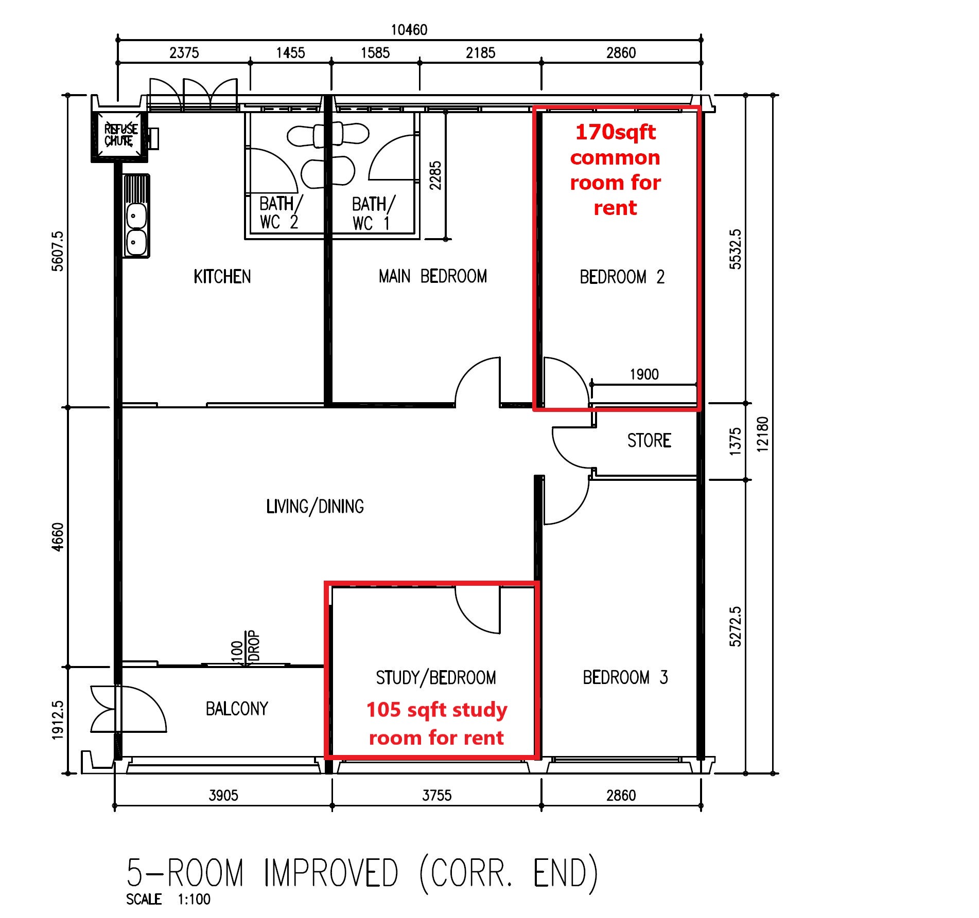 2 Rooms for $1800 package deal at Simei’s Best Lo